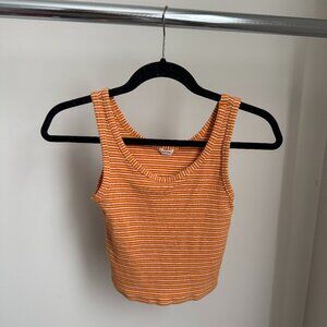 Orange Stripped Crop Top